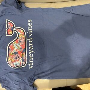 Vineyard Vines Blue Tee with Vibrant Whale Design